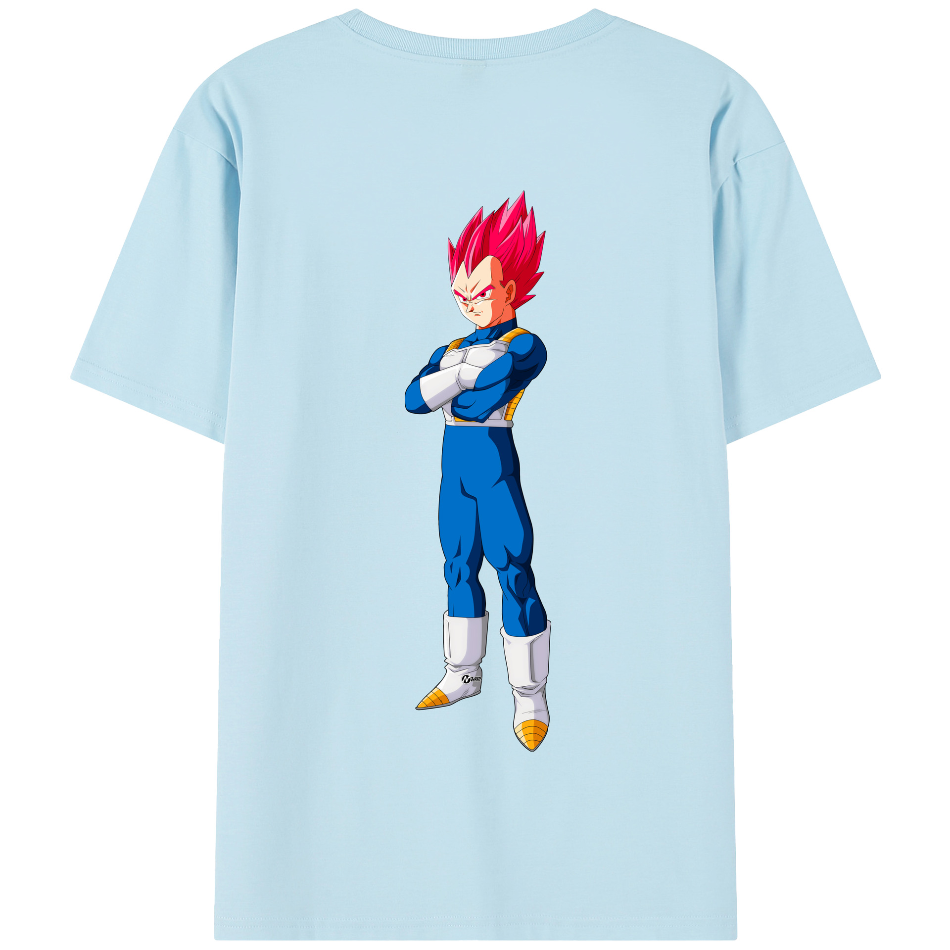 （画像用） ドラゴンボール ベジータ四世（Bejīta Yonsei）DRAGON BALL Vegeta IV 綿100％半袖Tシャツ（背面プリント）
